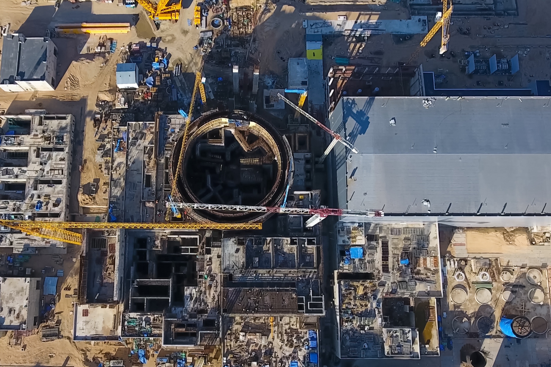 Nuclear plant construction site viewed from above